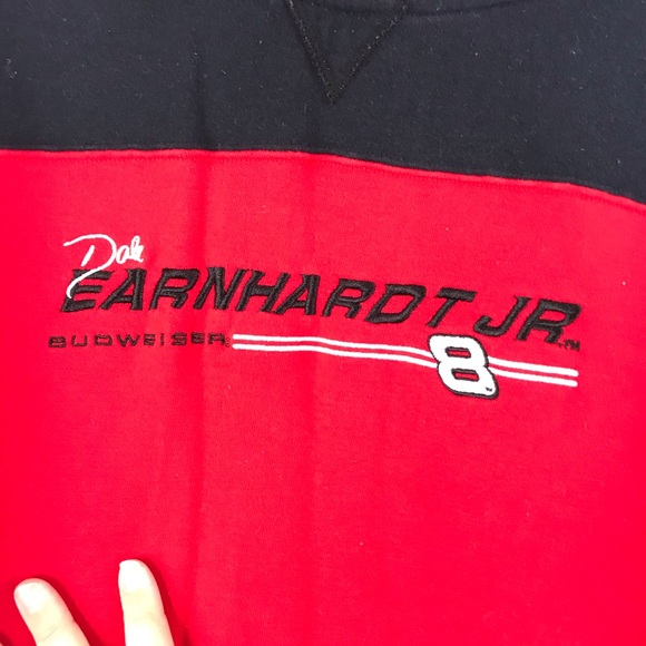 Dale Earnhardt Jr. Red Black Signature Sweater 475 - Picture 2 of 5